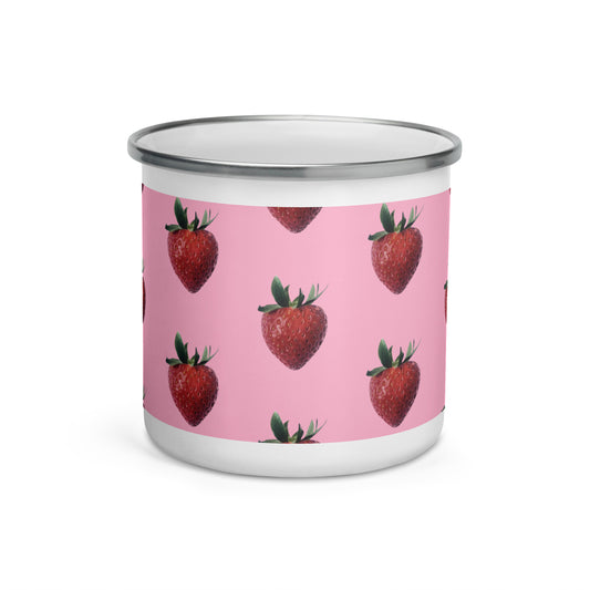 Strawberry Enamel Mug