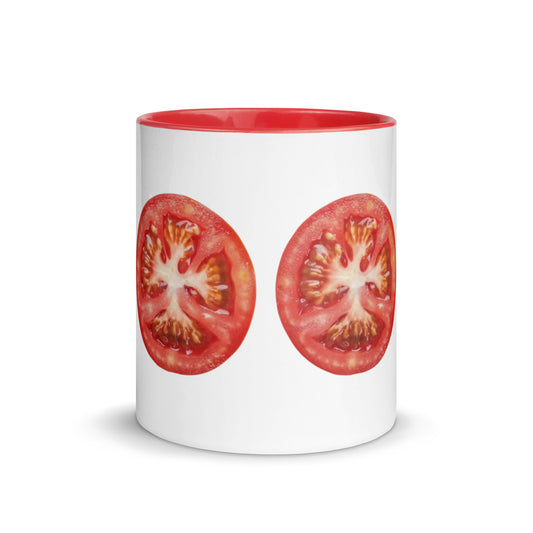 Feminist tomatoe boob Mug with Color Inside