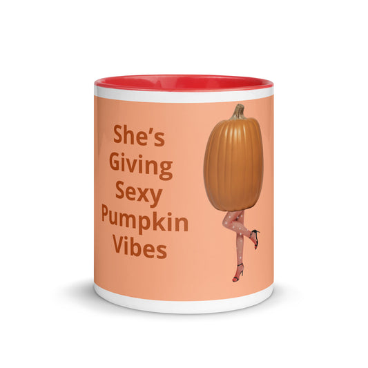 Sexy Pumpkin Vibes Mug with Color Inside